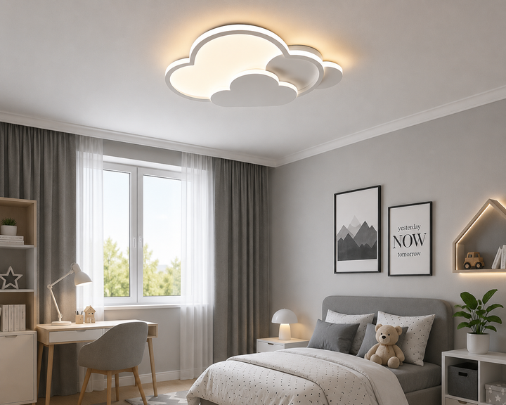 Lustra LED cu telecomanda 2x43W, lumină reglabilă 3000K–6500K, 500×350×80 mm, finisaj alb modern