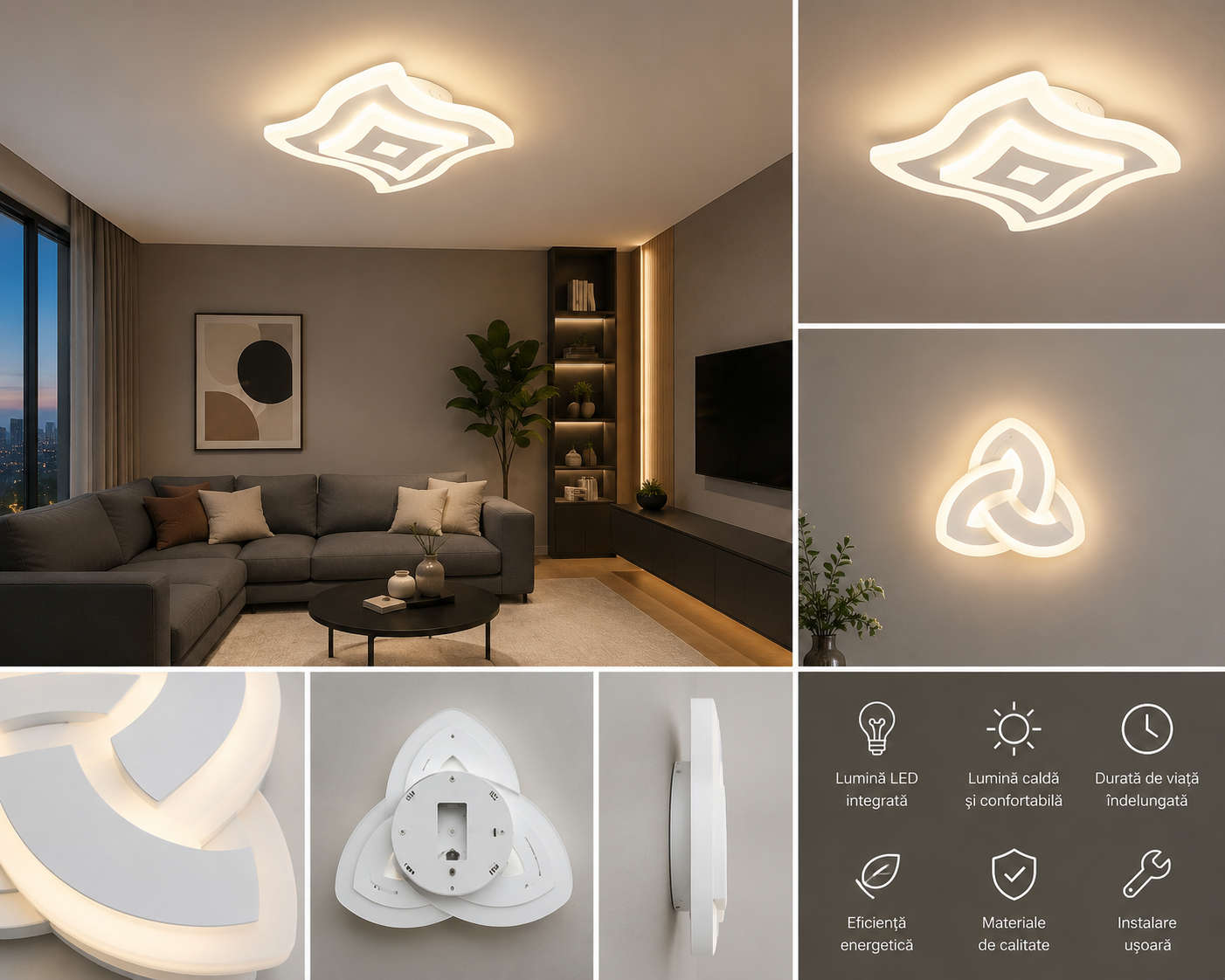 Aplica LED 50W, Ø240 mm, lumină reglabilă 3000–6500K – model 19143/240