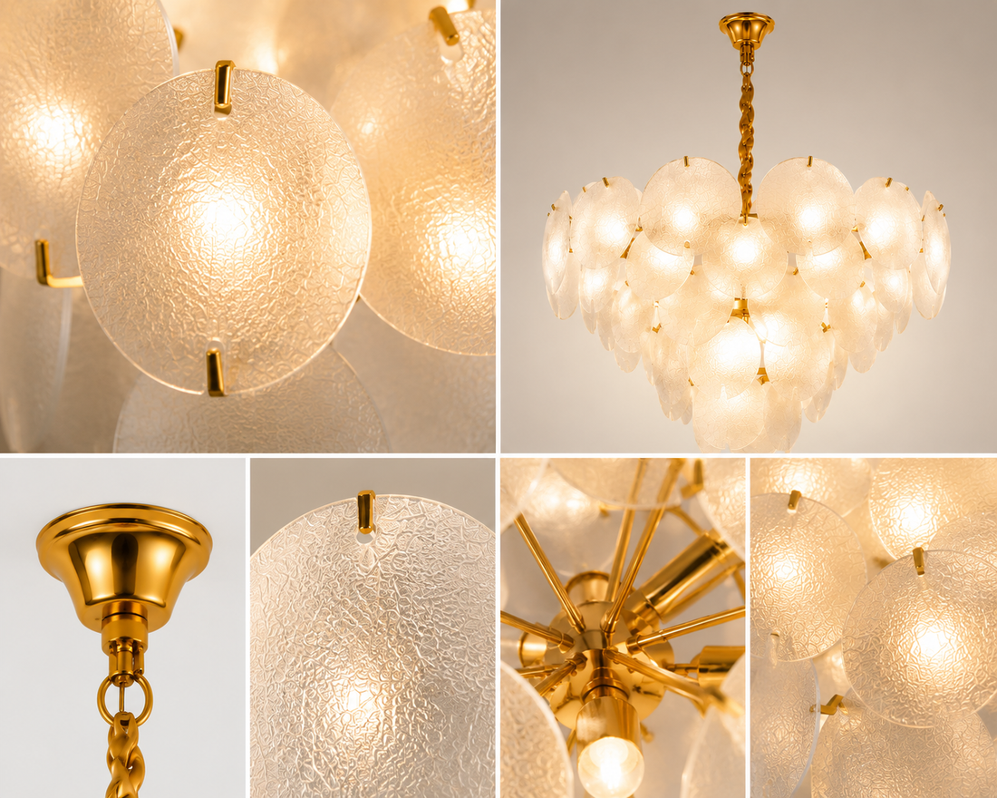 Candelabru modern cu sticlă mată, 10 becuri E27, Ø60 cm, H36 cm, model 5867/600 TB