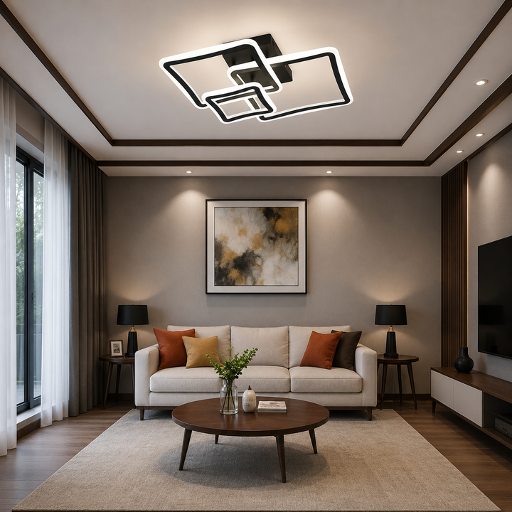 Lustra LED cu telecomanda, Model 6042-3, 120W, 710x510 mm
