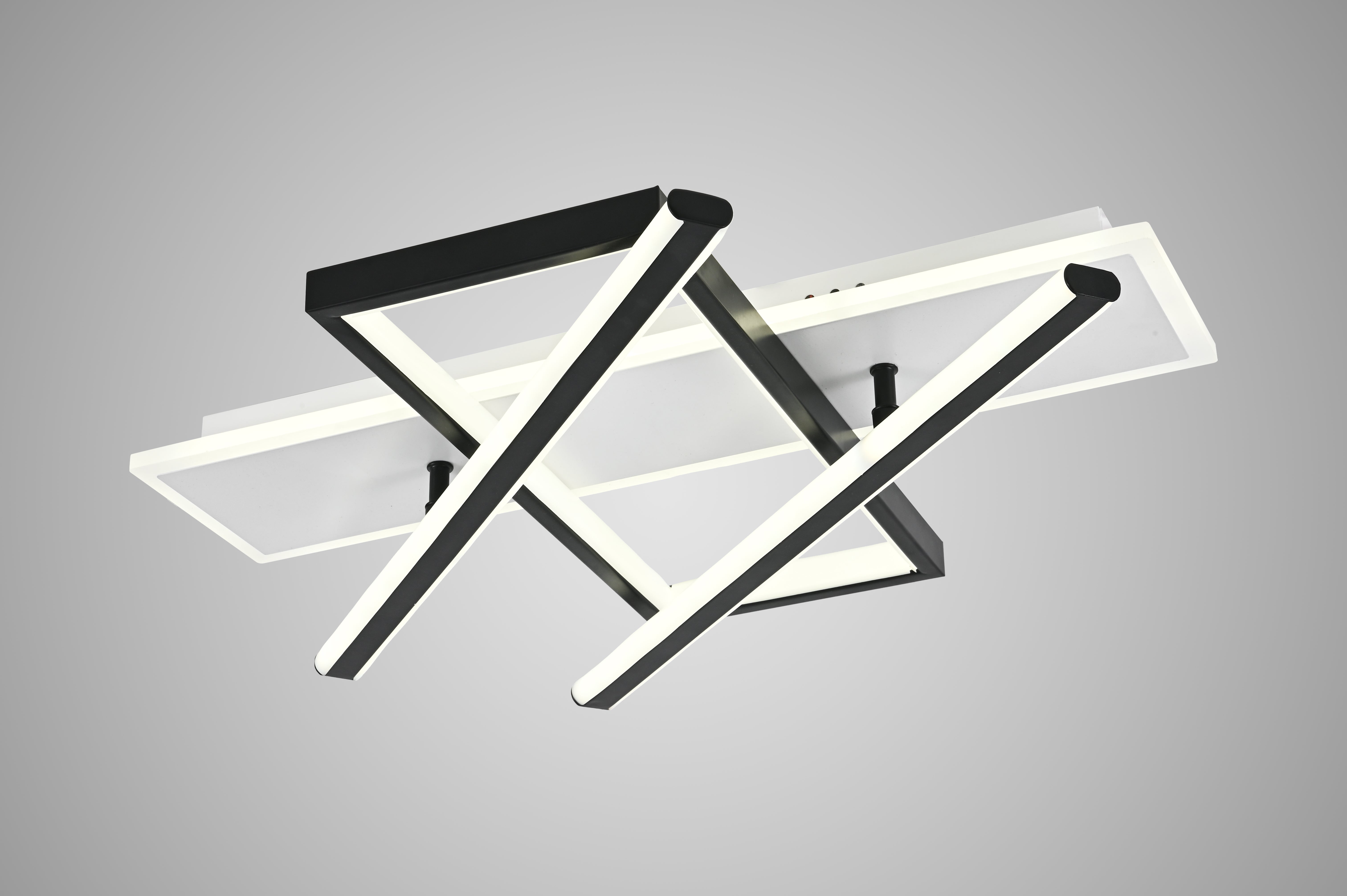 Lustră LED modernă cu telecomandă, 144W, lumină reglabilă 3000–6500K – model 9390/4T WH+BK