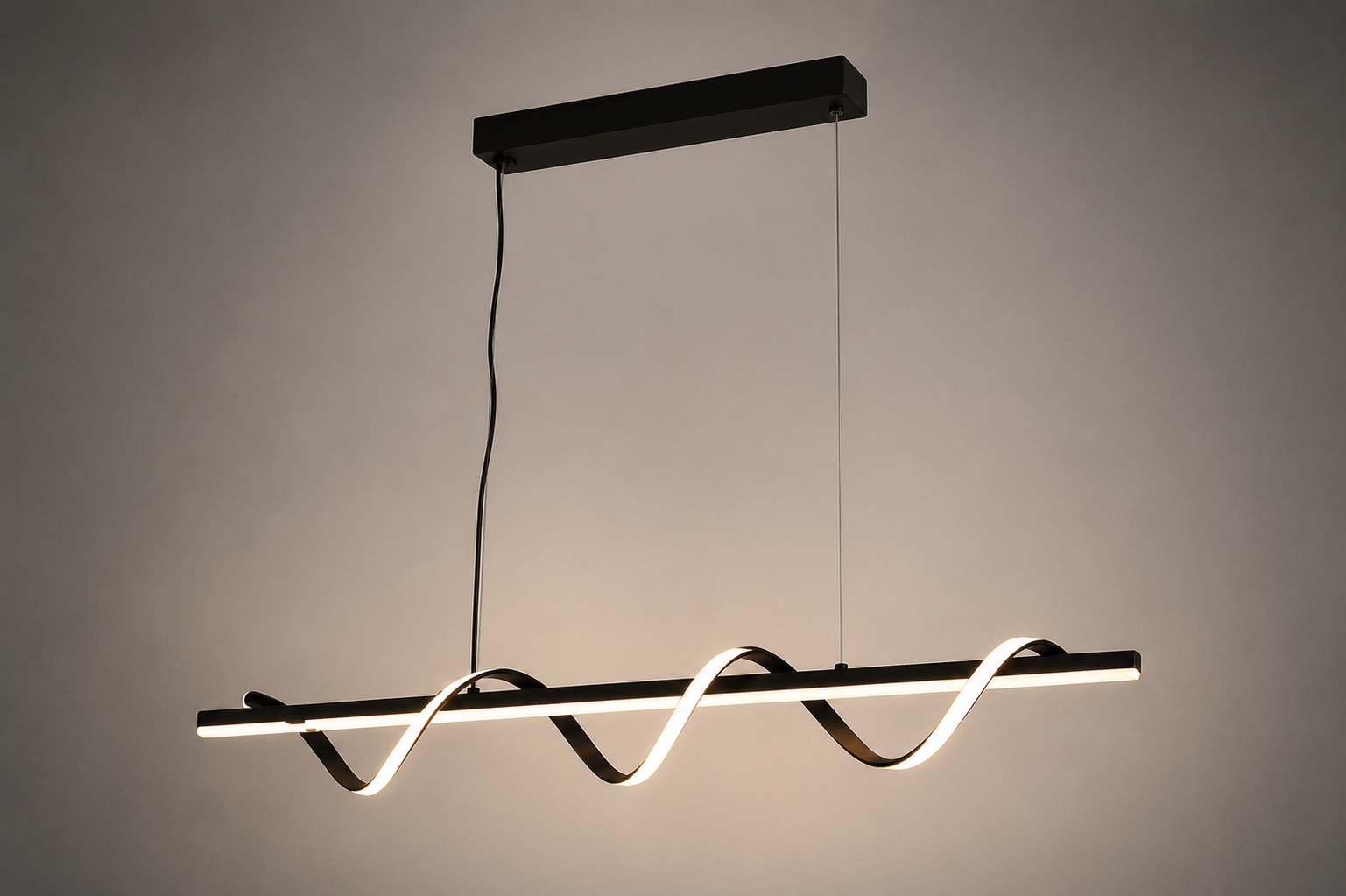 Pendul LED Valuri 94W Negru – 8359 negru, Iluminare Modernă și Elegantă