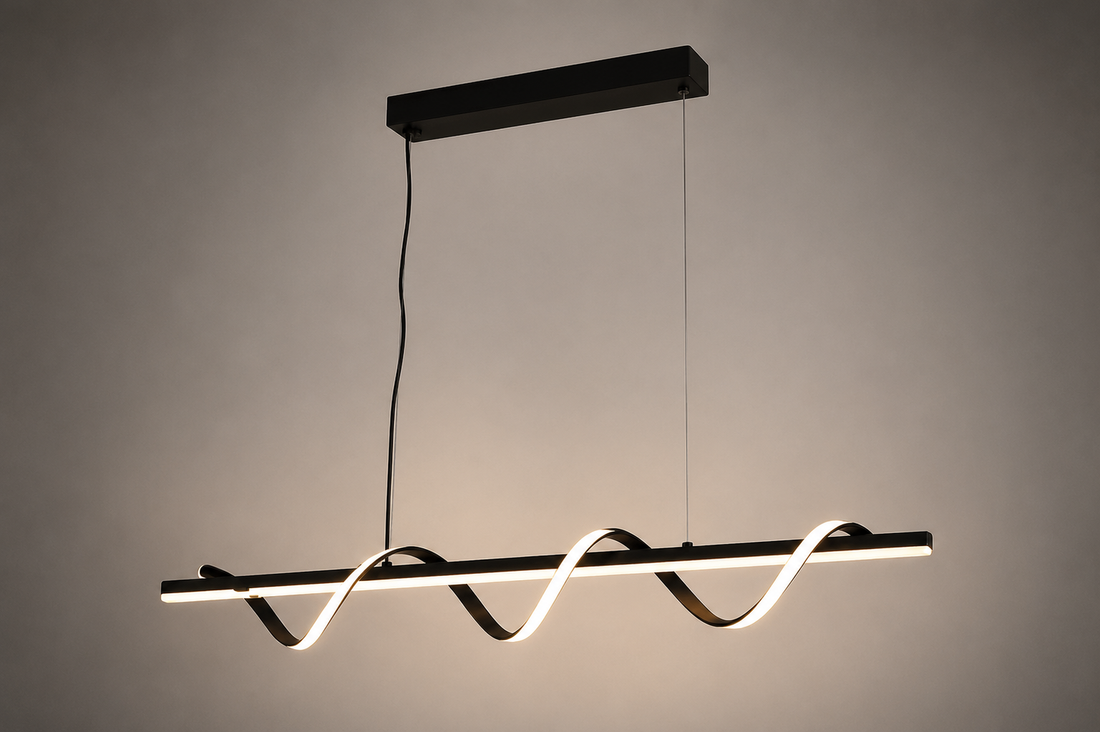 Pendul LED Valuri 94W Negru – 8359 negru, Iluminare Modernă și Elegantă