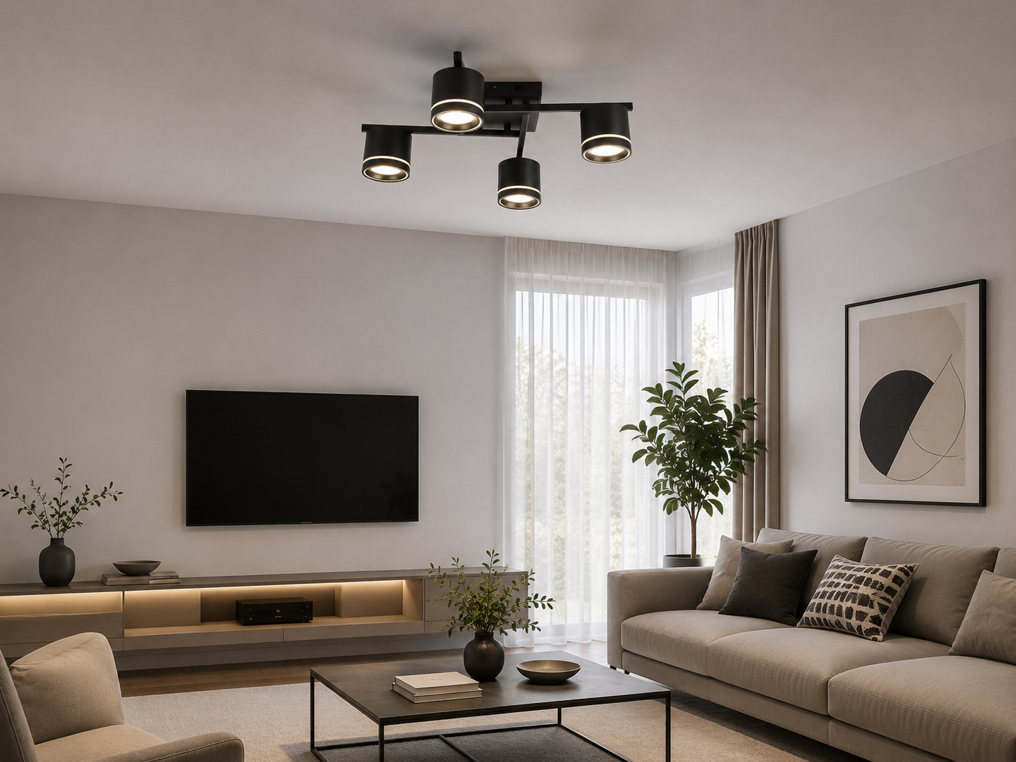 Lustra LED 59041/4 MB, 4 x GX53, Ø430 mm, 3000–6500K, fără telecomandă