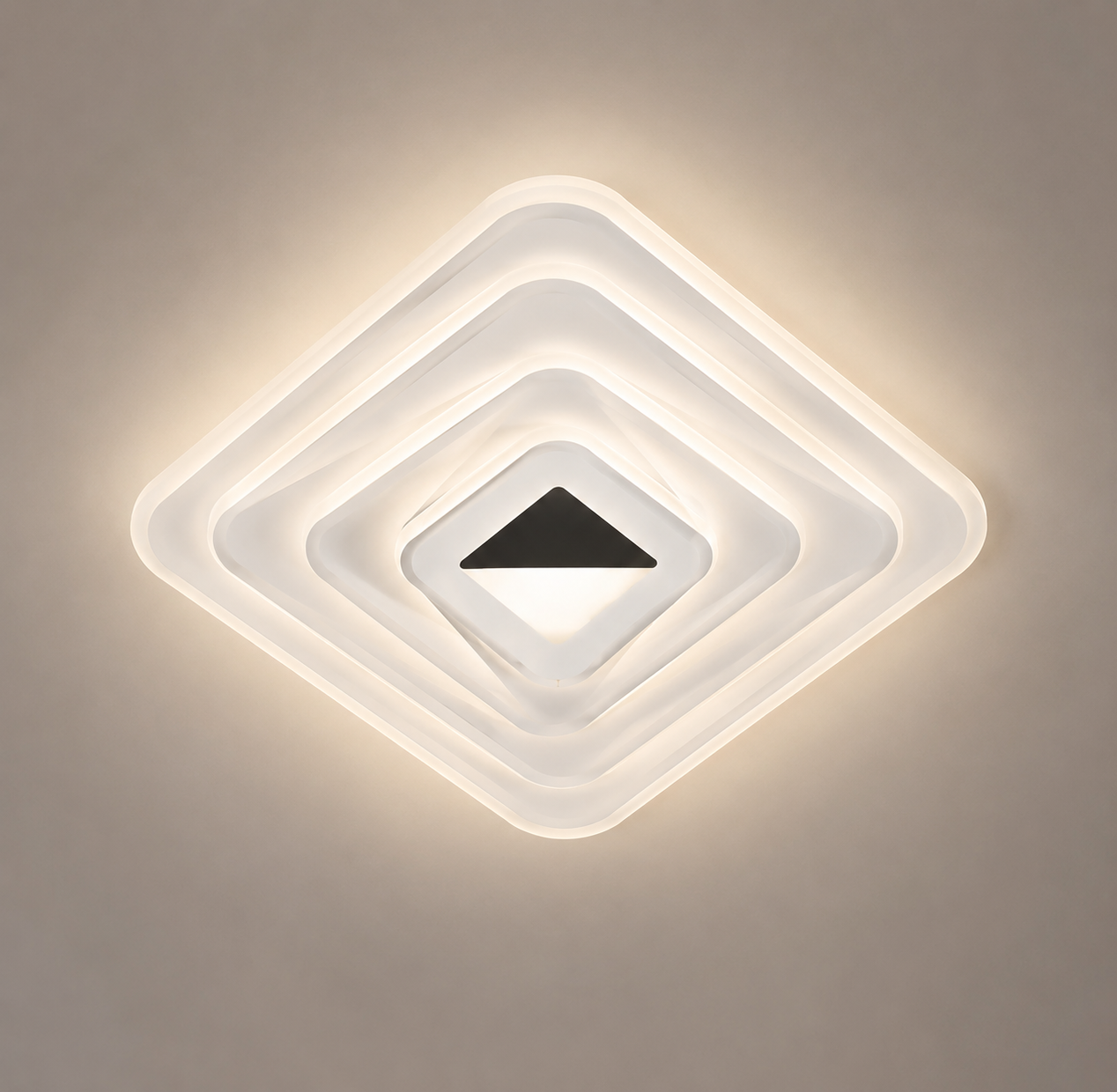 Plafoniera LED 3D Infinity 118W cu Telecomandă, Temperatură Reglabilă 3000K–6500K, Design Modern Pătrat – DZ8-400