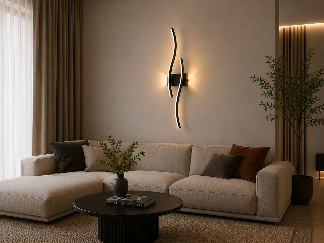 Aplica LED perete design curbat, 50W, 780×140×65 mm, lumină reglabilă 3000K–6500K