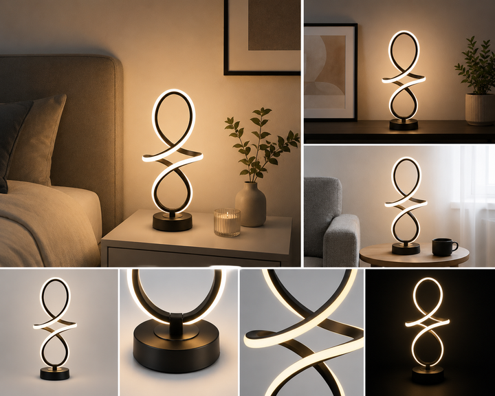 Veioza LED Decorativa Neagra 46W – Model 8615 BK