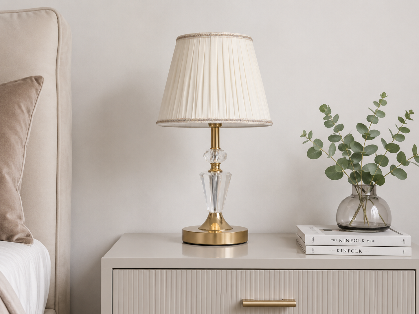 Veioza clasica, model 8646, Auriu, 45 cm