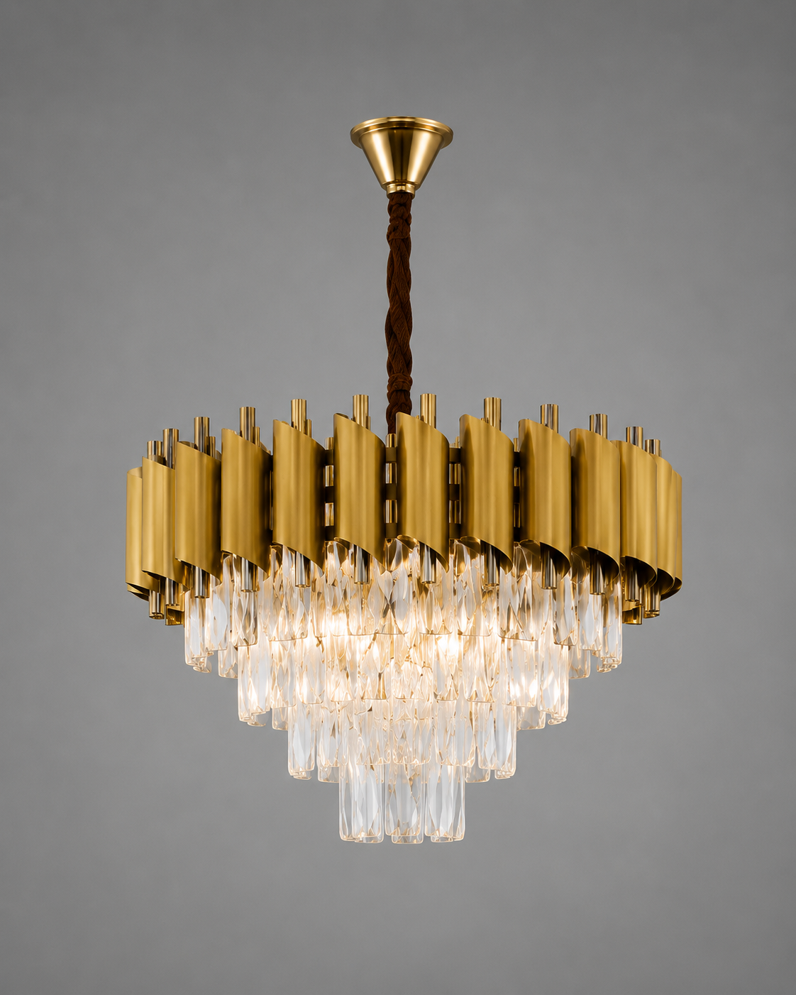 Candelabru, dimensiun 40cm, E27 Aur 4 Becuri Cristale 9001/400FG