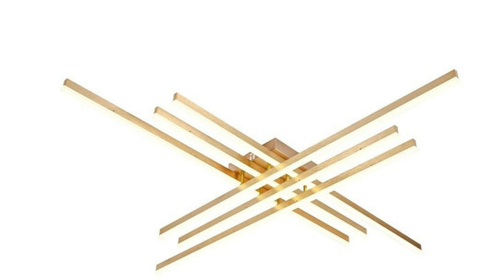 Lustră LED plafon 9795/6FG, 224W, 1200×1200 mm, temperatură reglabilă 3000–6500K, cu telecomandă, design modern Auriu