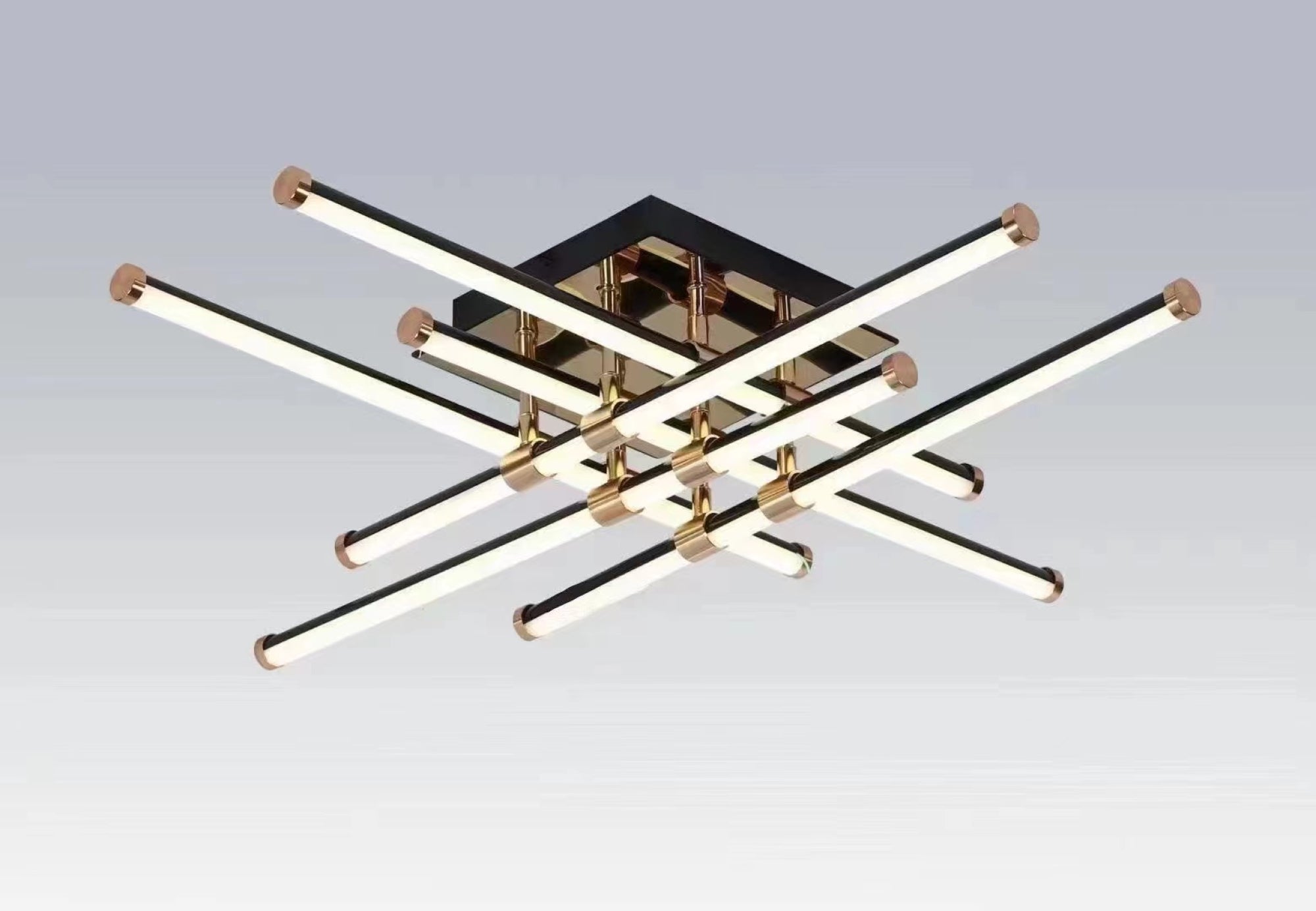 Lustră LED decorativă 9803/6BK, 224W, 1200×1200×105 mm, lumină reglabilă 3000K–6500K, telecomandă inclusă
