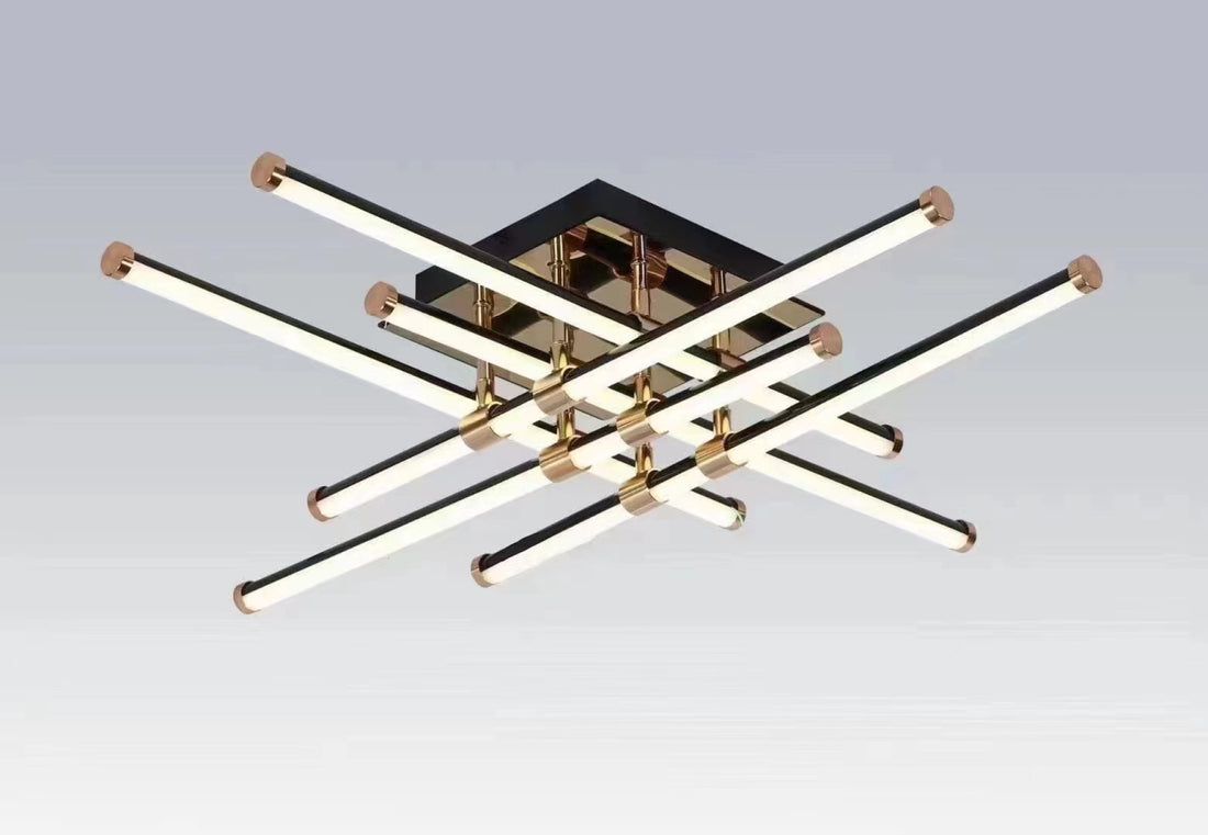 Lustră LED decorativă 9803/6BK, 224W, 1200×1200×105 mm, lumină reglabilă 3000K–6500K, telecomandă inclusă