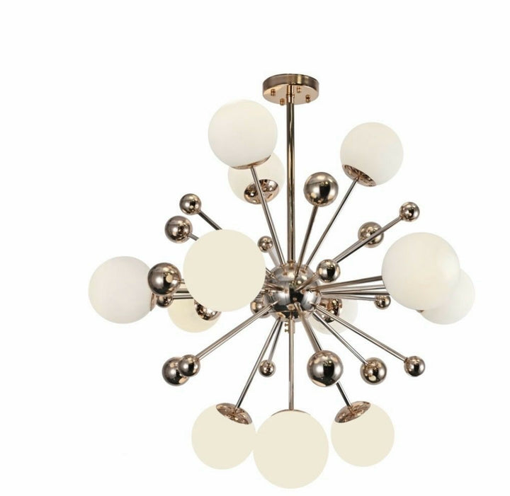 Lustra LED Ø770×H780 mm, 12 becuri E27,  structură aurie grandioasă