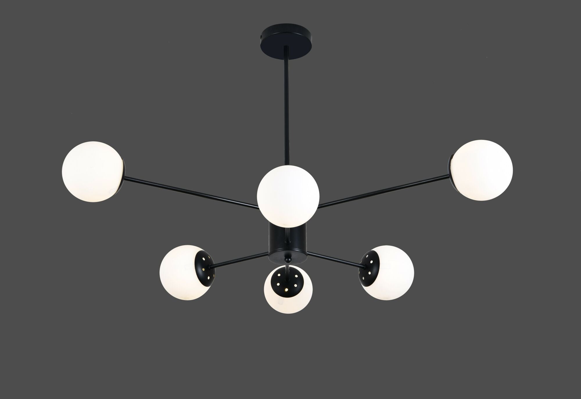 Lustra LED moderna neagra cu 6 brațe – Design elegant pentru living – 9856-6