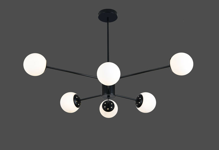 Lustra LED moderna neagra cu 6 brațe – Design elegant pentru living – 9856-6