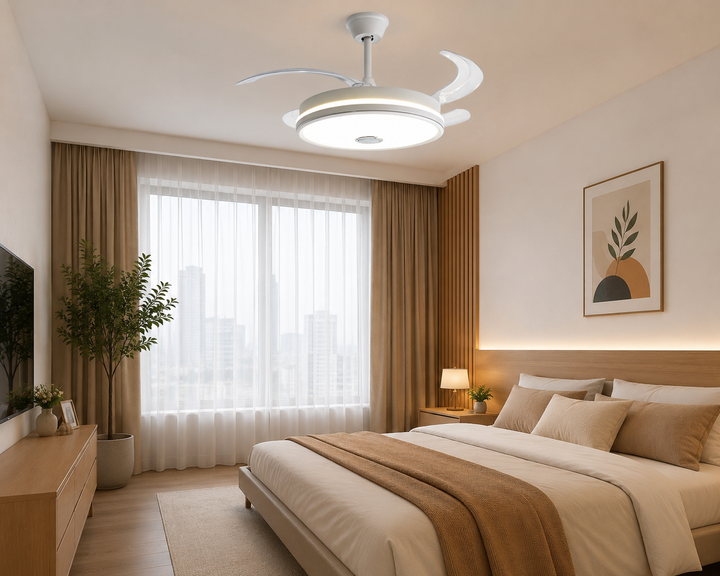 Ventilator de tavan cu LED și Boxă Bluetooth ; A103L-M, 96W