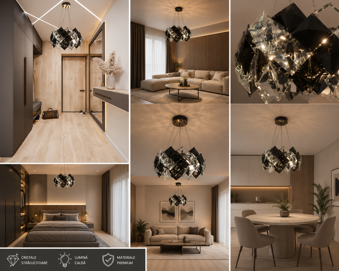 Candelabru elegant cu 4 becuri E27 – Model 89005/400FGD, Ø400 mm, finisaj auriu mat