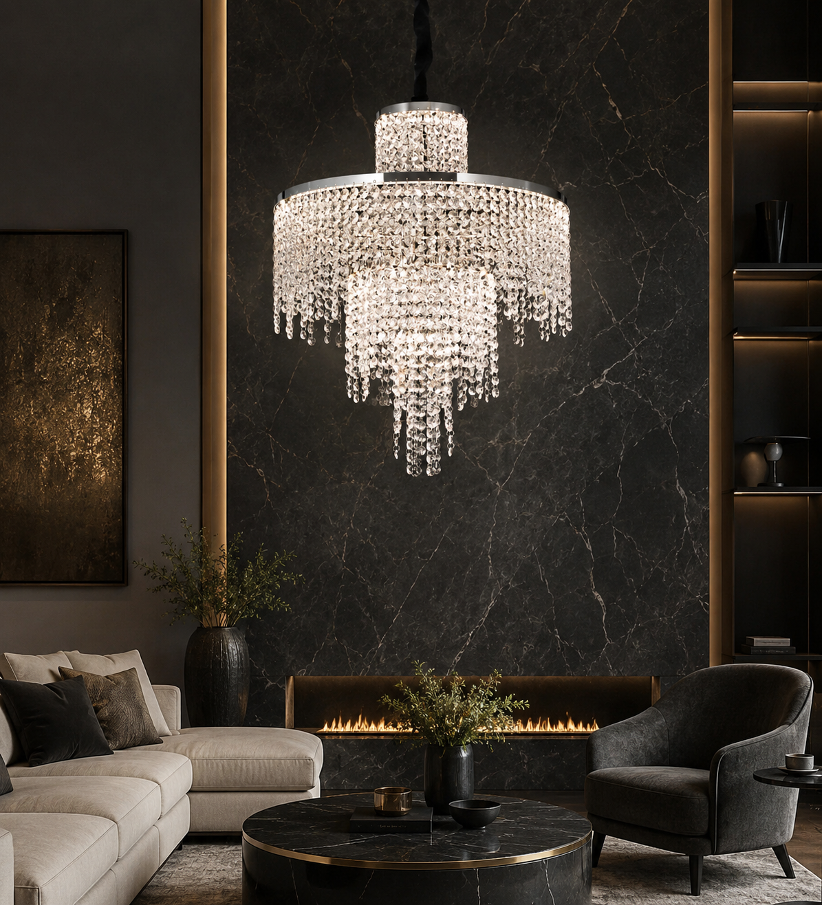 Candelabru LED Silver Cristal CU TELECOMANDĂ 2965/500