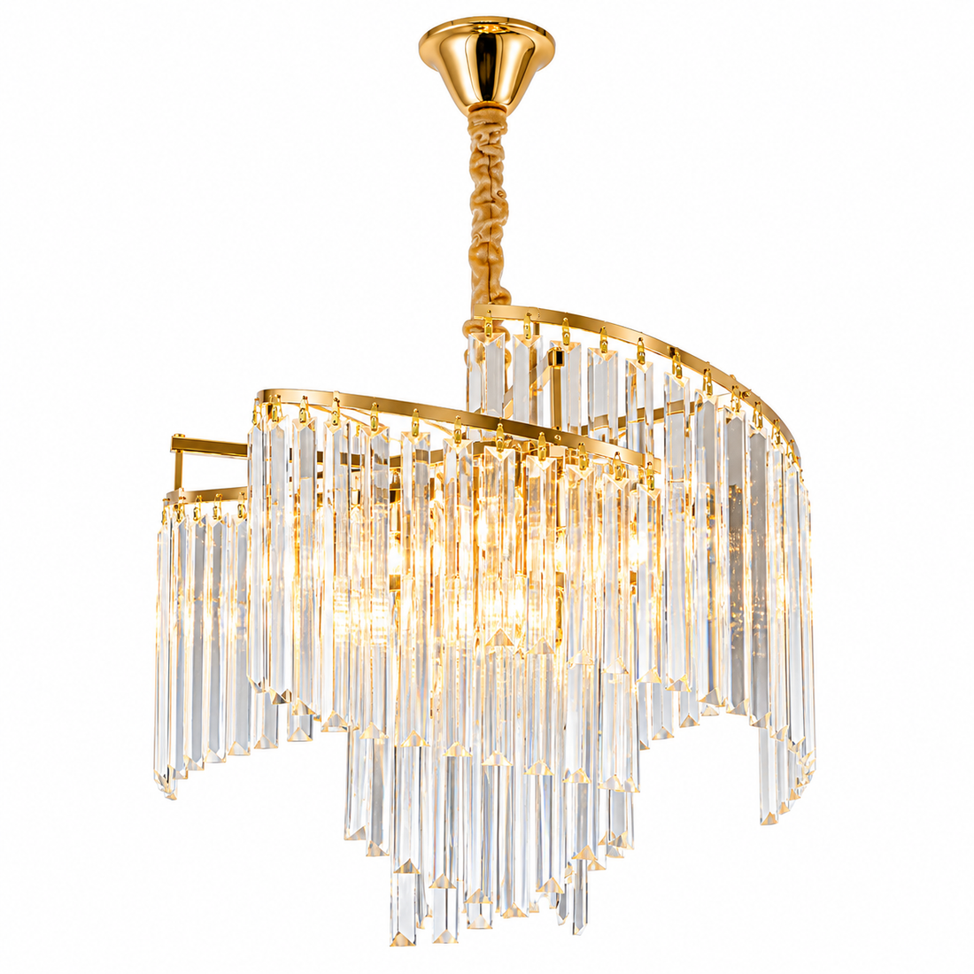 Candelabru Ø470×H380 mm, 6 becuri E27, design modern cu cristale și structură aurie 98068/500