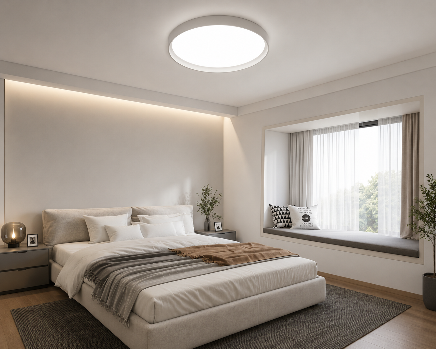 Plafoniera LED rotunda 96W, Ø460 mm, lumină reglabila 3000K / 4500K / 6500K ML-007/460GRI