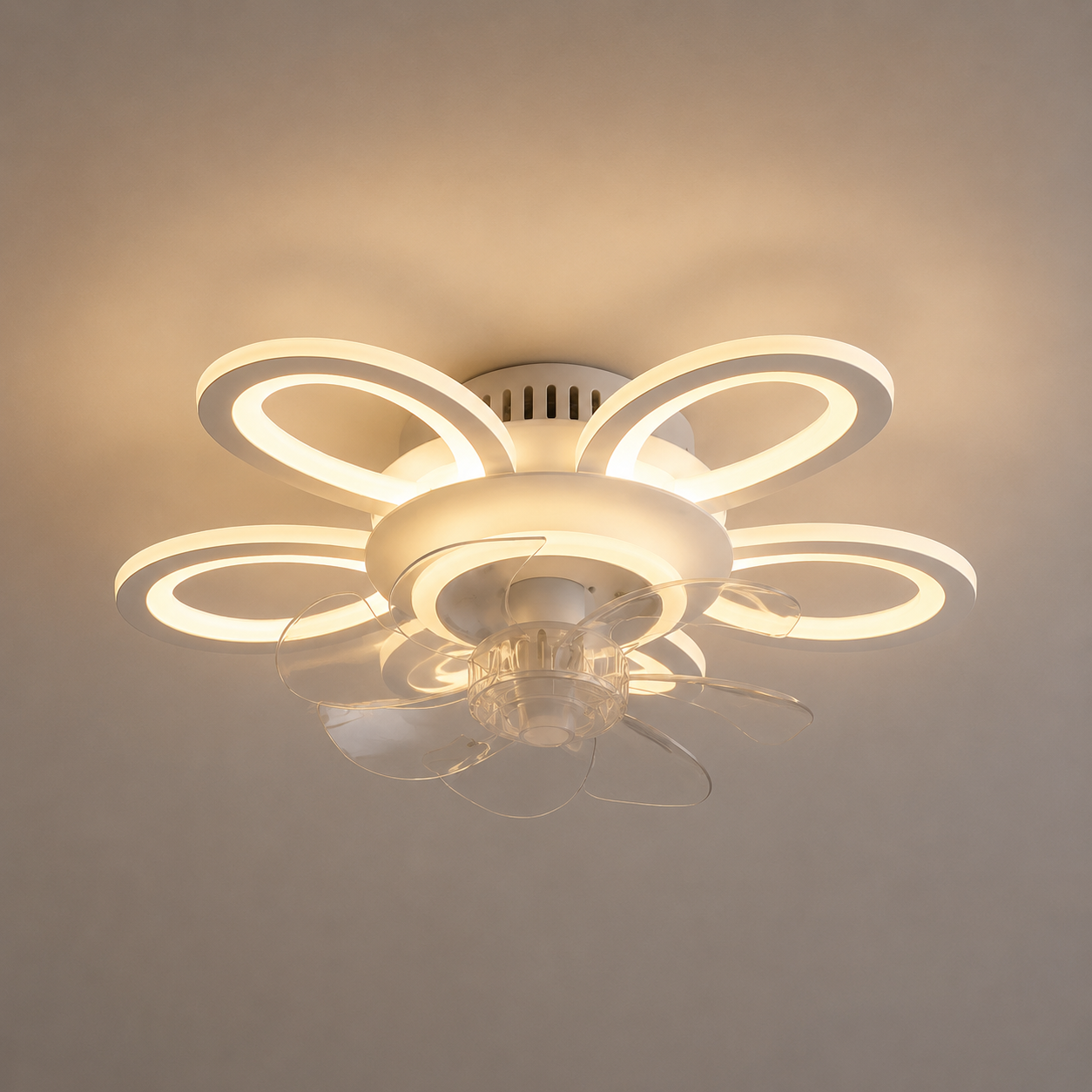 Lustra led cu Ventilator si  telecomanda – 116W, D535xH120 mm, Alb, 3000–6500K 26142/3