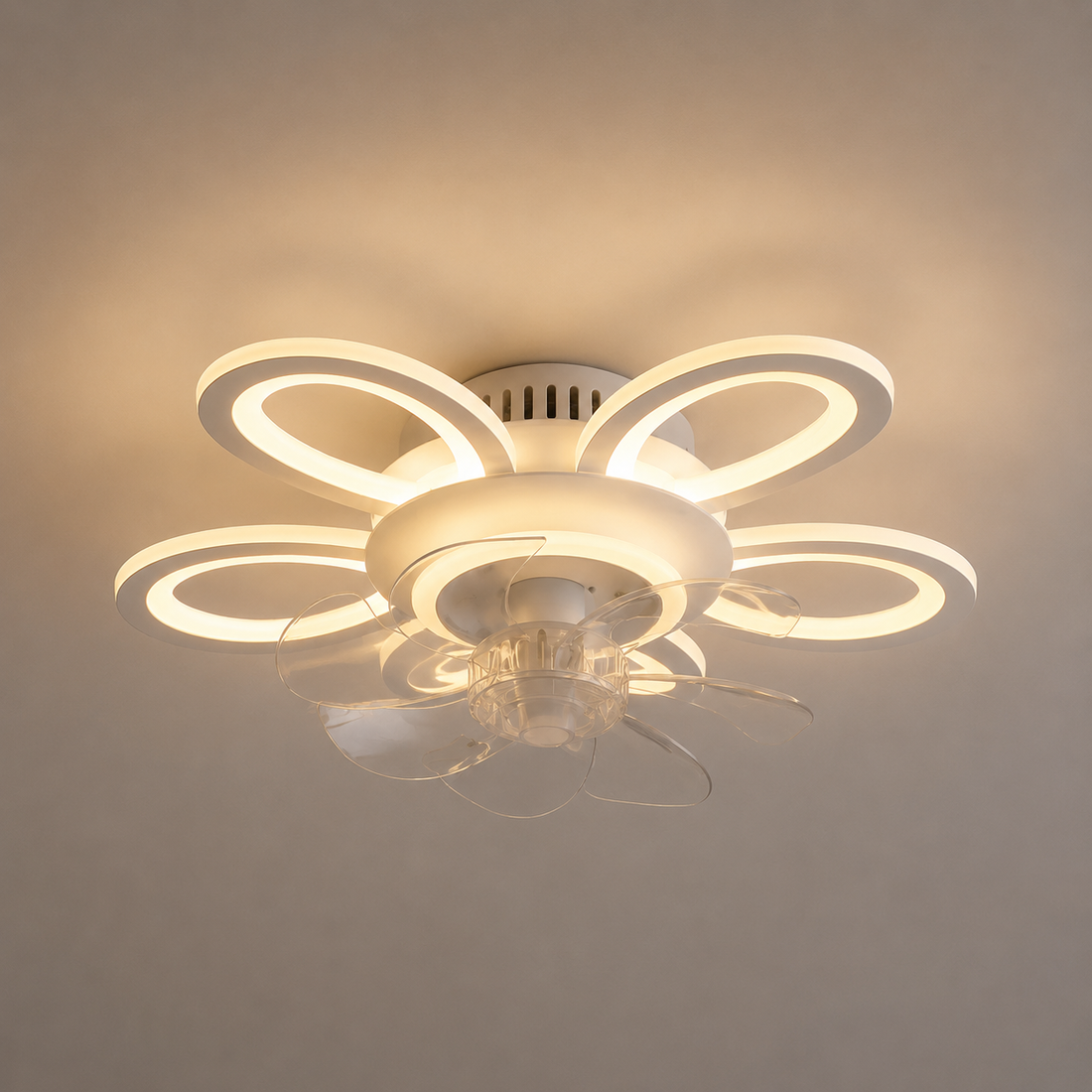 Lustra led cu Ventilator si  telecomanda – 116W, D535xH120 mm, Alb, 3000–6500K 26142/3