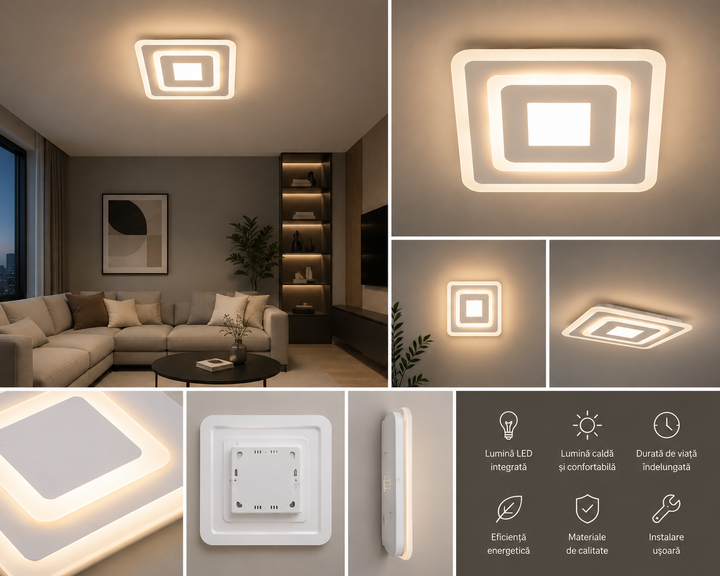 Aplica LED 60W, Ø240 mm, lumină reglabilă 3000–6500K – model 19142/240