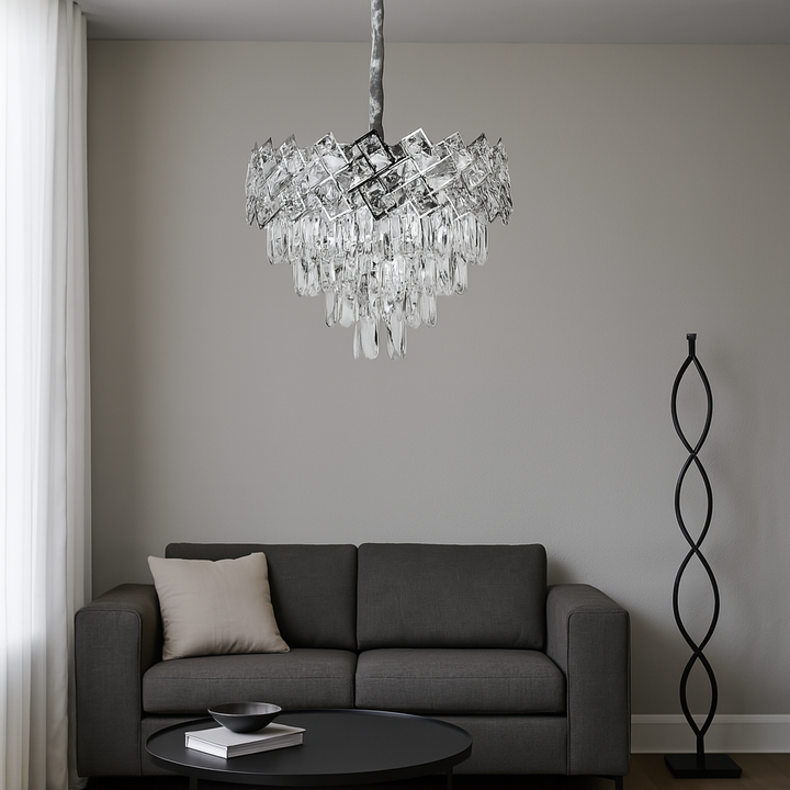 Candelabru Lux Cristale – SX8650/400 | Ø40 cm, 5x E27, Design în cascadă