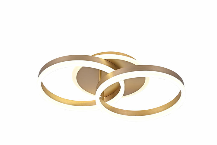 Lustră LED modernă 96W, Ø500×H300 mm, lumină reglabilă 3000K–6500K, telecomandă 2.4G, finisaj GD