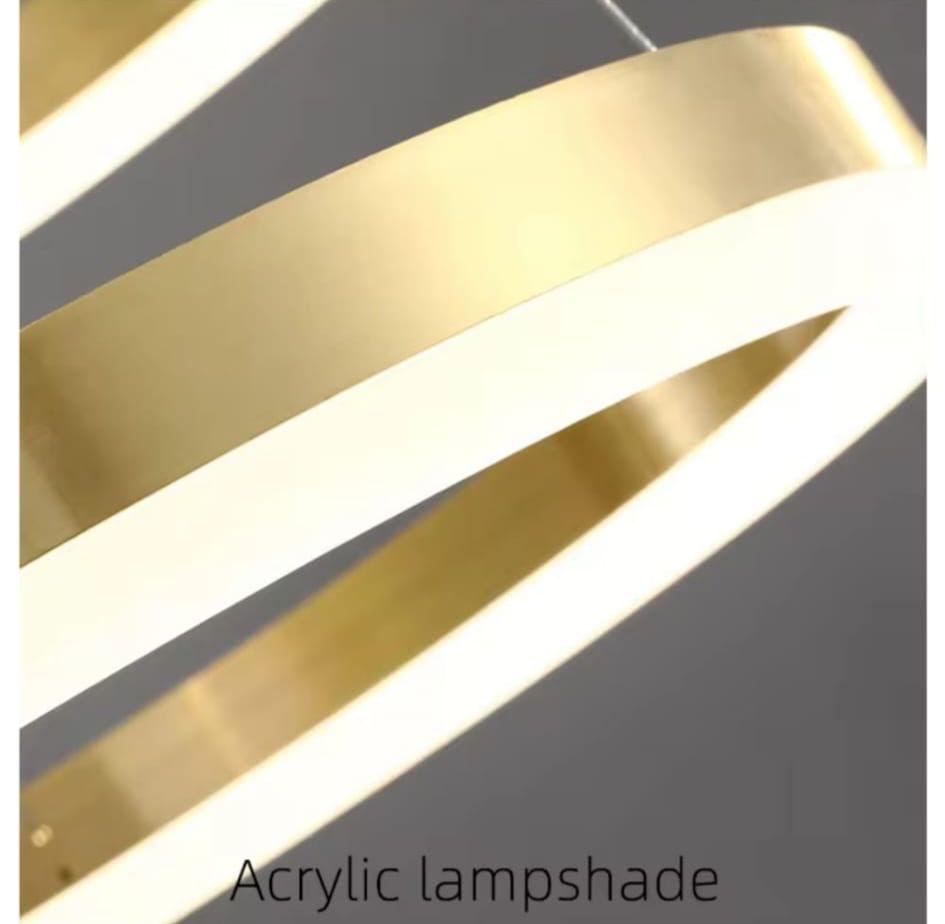 Pendul LED cu telecomanda, 55W, lumina reglabila 2800K–6500K, Ø500 mm, design auriu modern