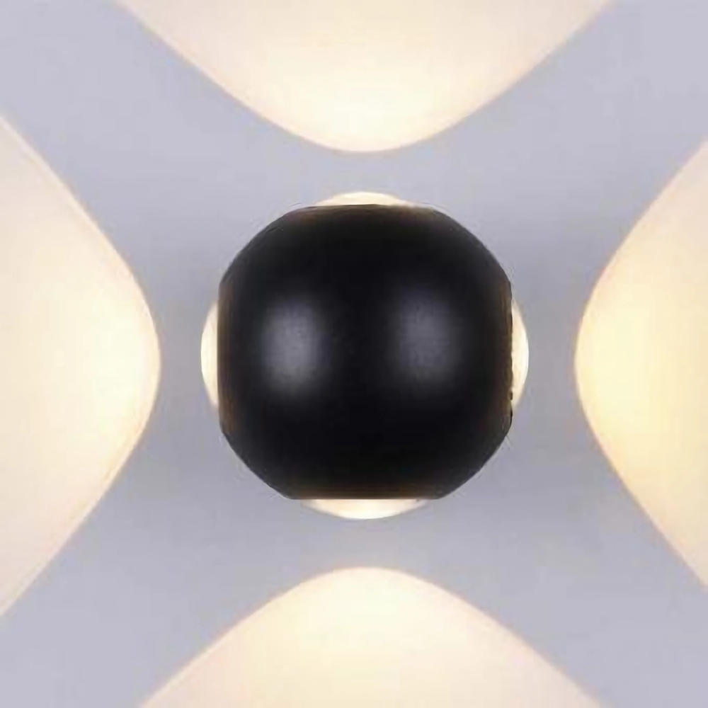 Aplica Exterior Rotunda 4W, IP54, Negru, Lumina Calda