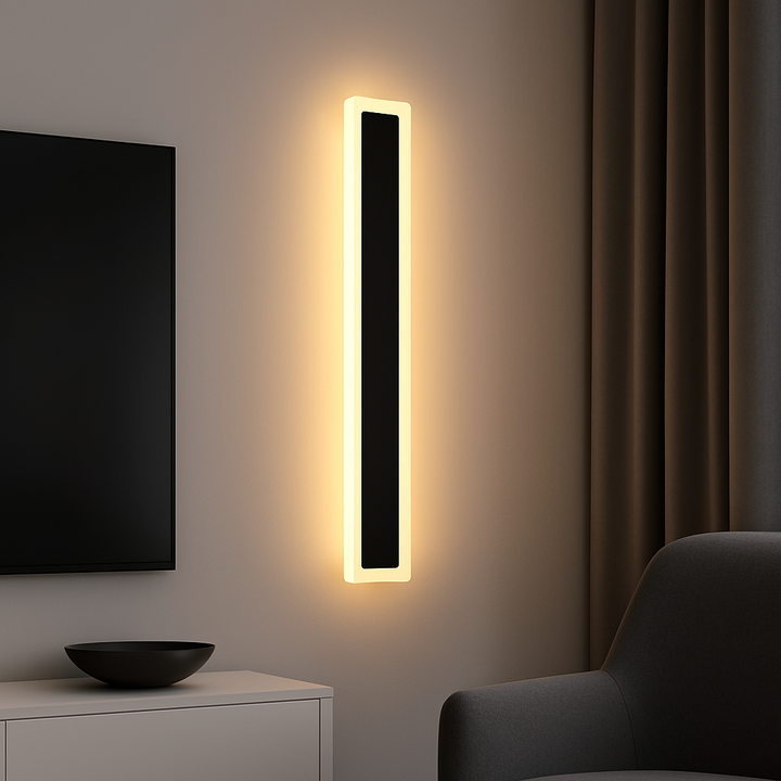 APLICA  EXTERIOR  verticala, 16W, lumină caldă 3000K, 600×80×41 mm, finisaj negru mat