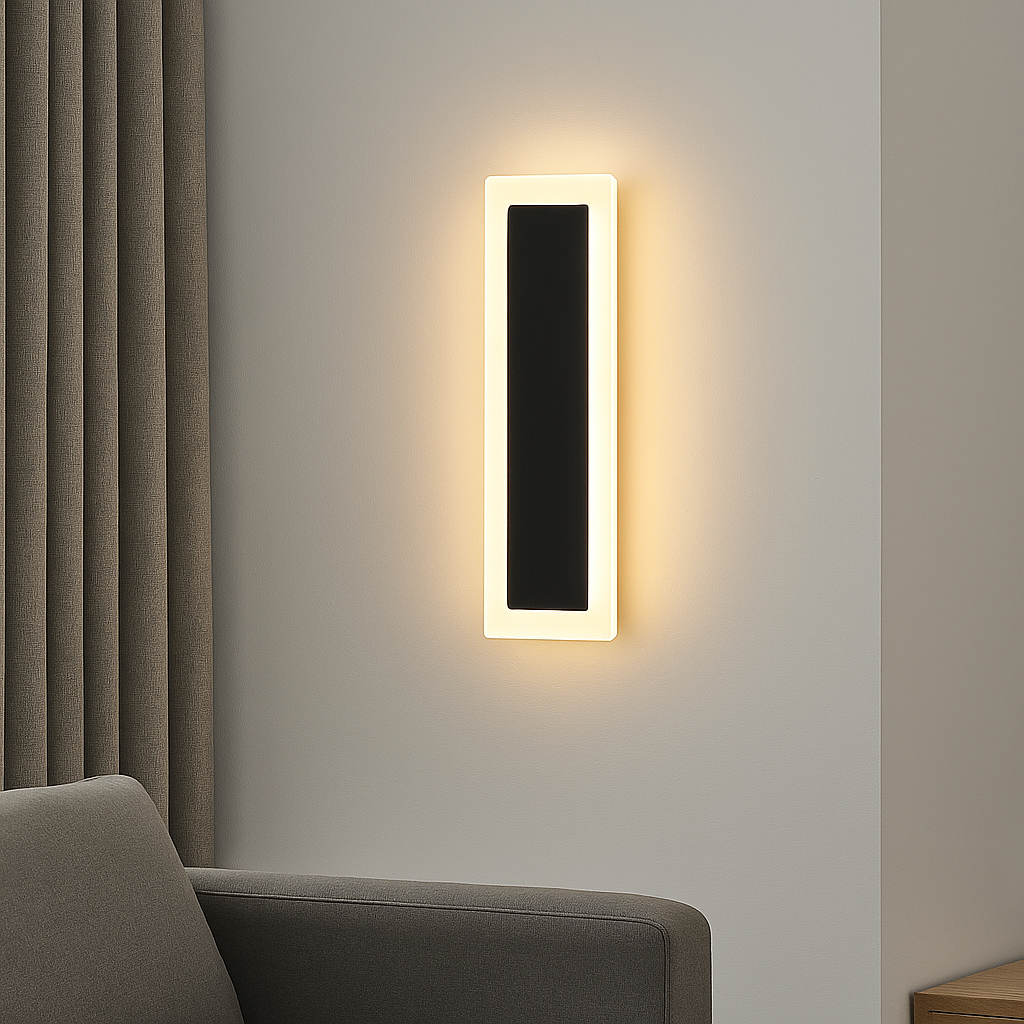 APLICA EXTERIOR , 8W, lumină caldă 3000K, 300×80×42 mm, finisaj negru mat