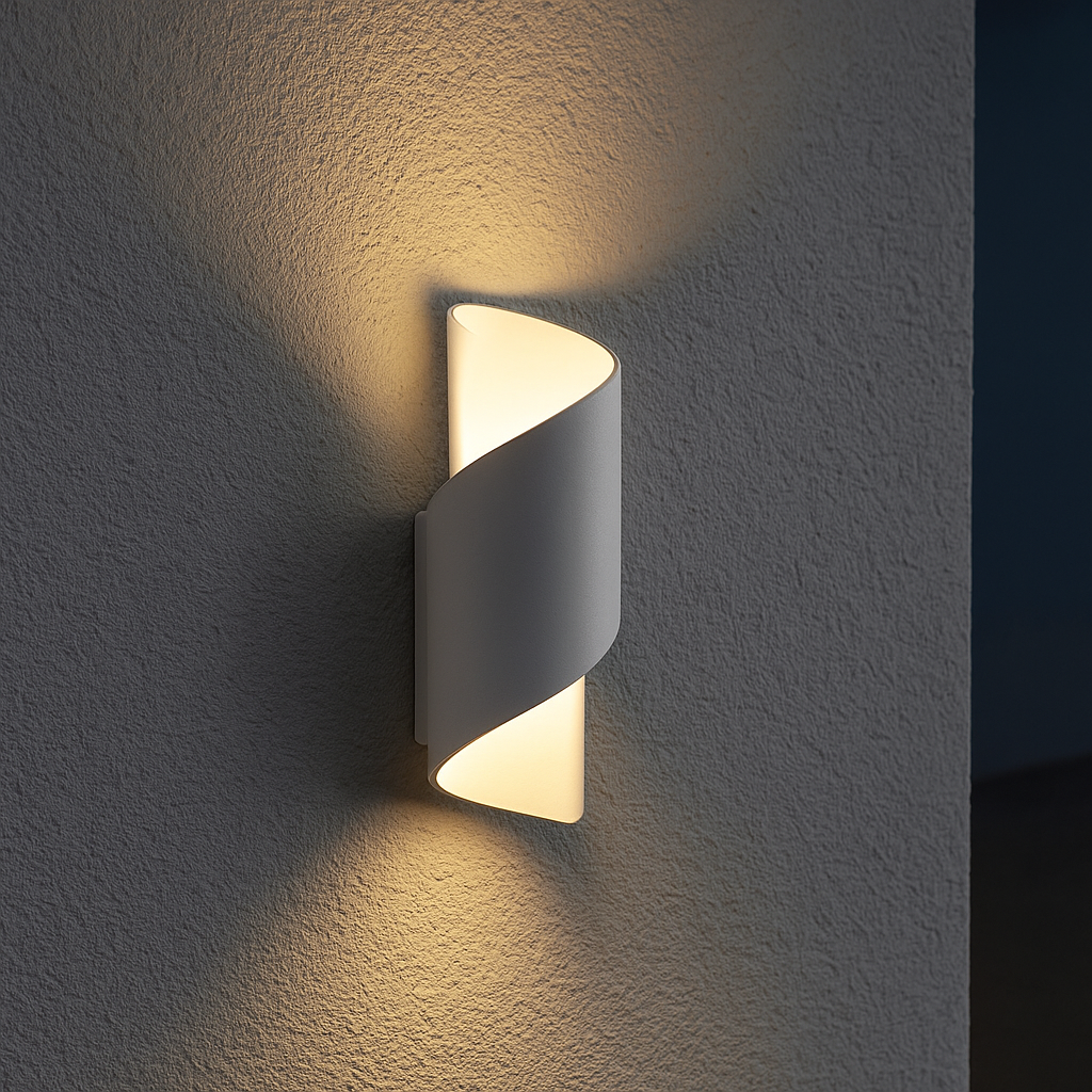 Aplica Exterior 10W, Alb Modern, IP65, Lumina Calda