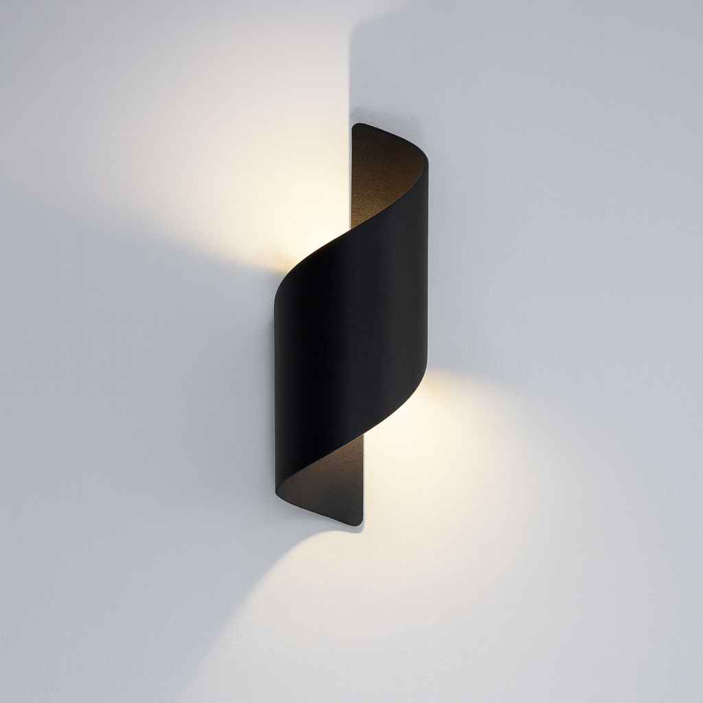 Aplica Exterior 10W, IP44, Negru Modern, Lumina Calda