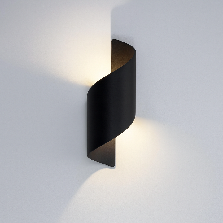 Aplica Exterior 10W, IP44, Negru Modern, Lumina Calda