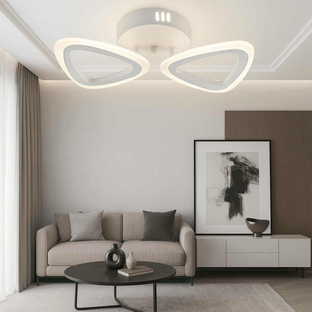 Lustra LED 24W cu telecomanda, 410x195x80 mm, lumină reglabilă 3000–6500K – model X19419/2A