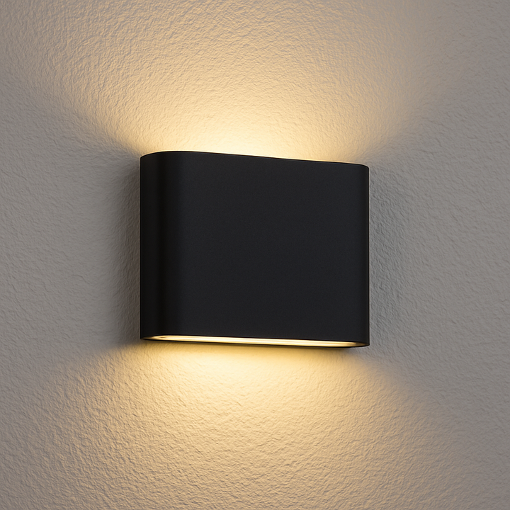Aplica LED Exterior 10W, IP65, Negru, Lumina Caldă