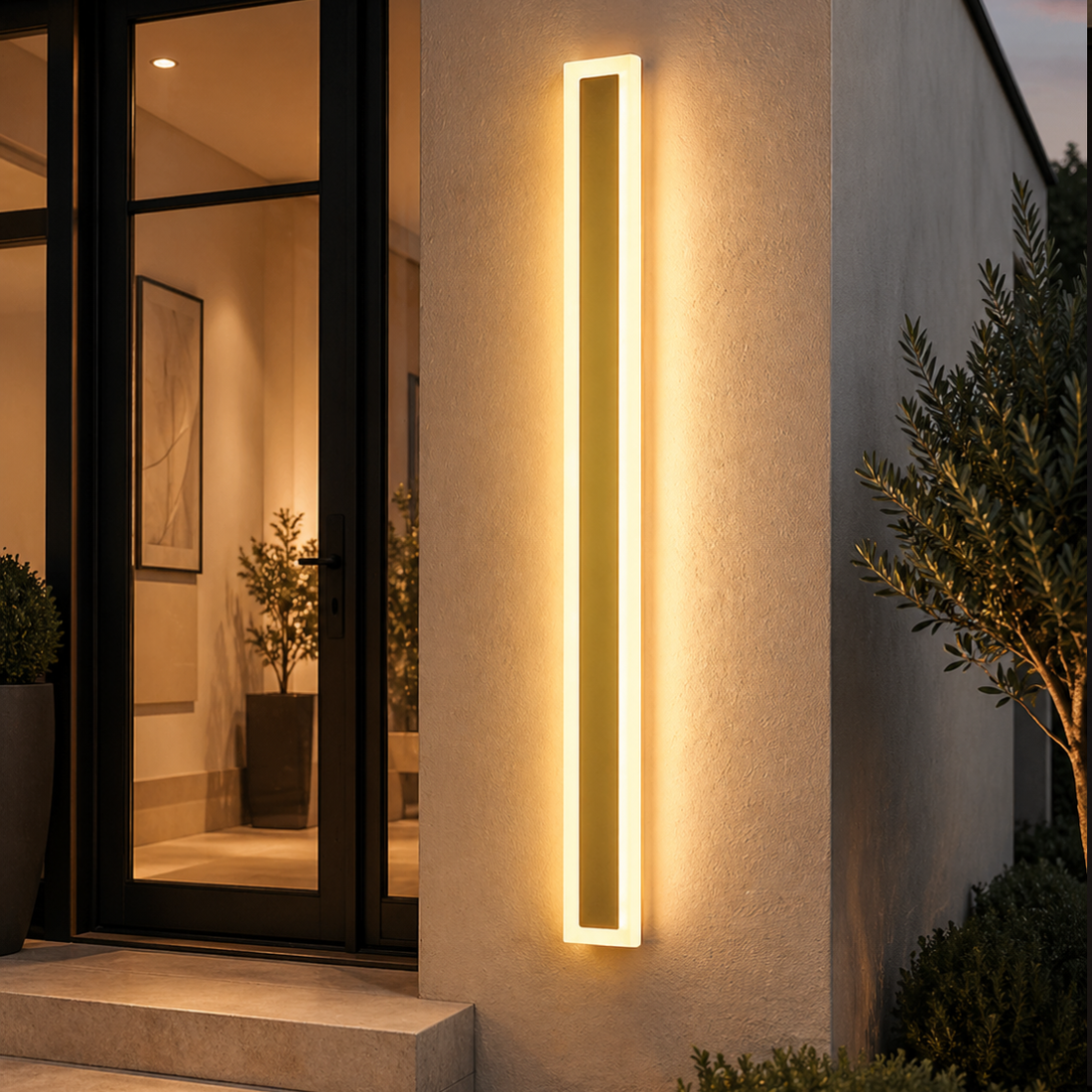 Aplica exterior, 32W, lumina calda 3000K, 1200×80×41 mm