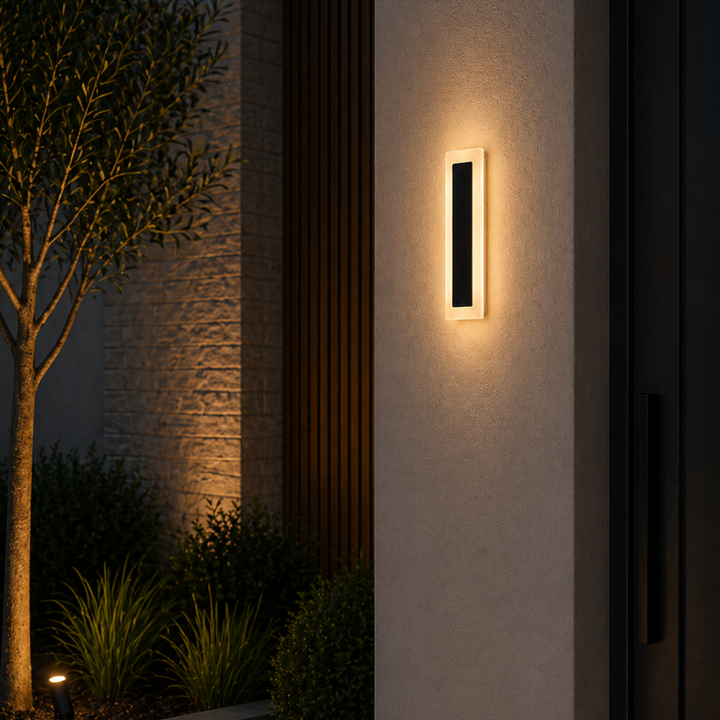 Aplica exterior, 8W, lumină calda 3000K, 300×80×42 mm, finisaj negru mat