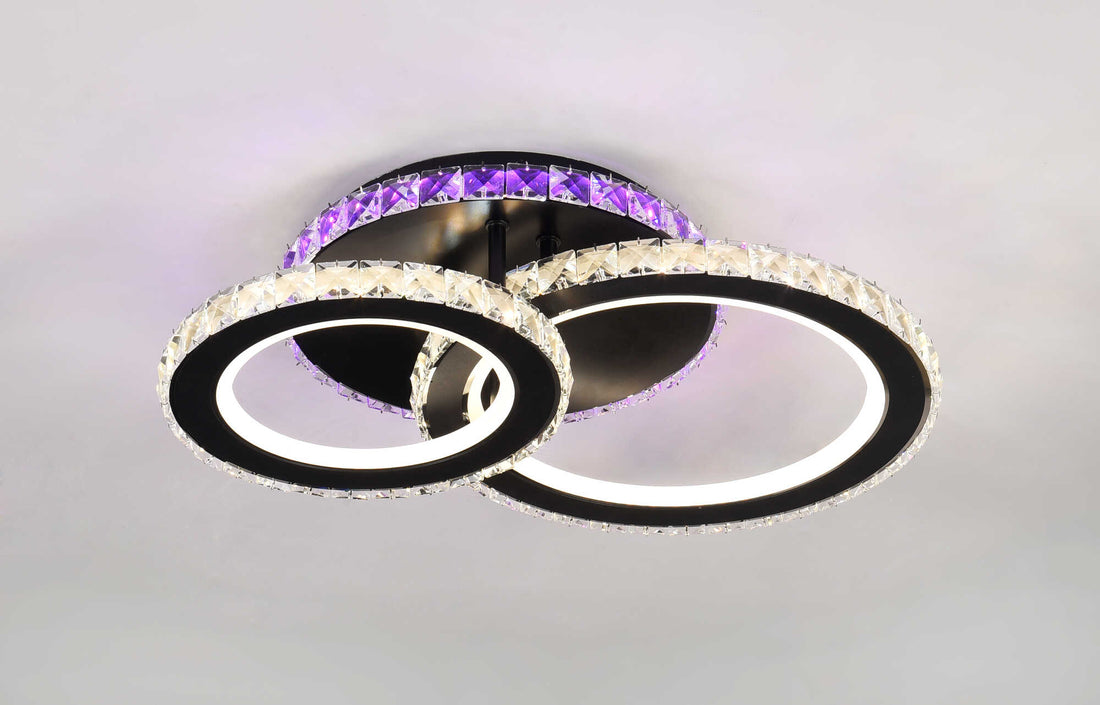 LUSTRA LED 60W,CU TELECOMANDA,300X400MM,LUMINA REGLABILA 3000-6500-MODEL 19373/2BK+CH