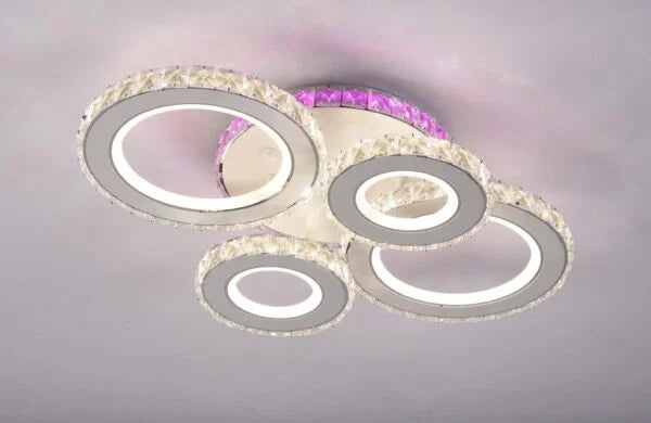 LUSTRA LED 160W CU TELECOMANDĂ, 545X445X160 MM, LUMINĂ REGLABILĂ 3000–6500K – MODEL 19373/2+2WH+CR