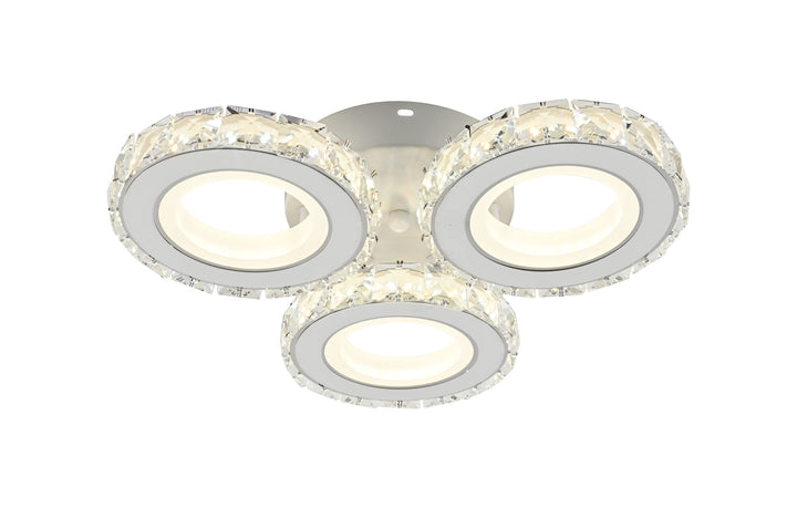 Lustra  LED 19373/3WH+CR cu telecomandă, 72W, lumină reglabilă 3000–6500K, alb și crom