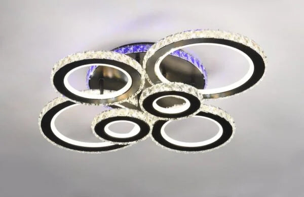 LUSTRA LED 19373/4+2 BK+CR CU TELECOMANDA,240W,LUMINA REGLABILA 3000-6500K