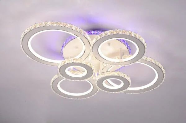 Lustra Led 19373/4+2 WH+CR CU TELECOMANDA,240W,LUMINA REGLABILA 3000-6500K