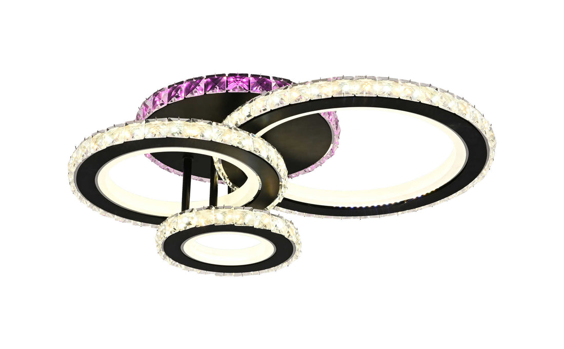 Lustra LED 134W cu telecomandă, 460x355x160 mm, lumină reglabilă 3000–6500K – model 19375/4BK, Negru