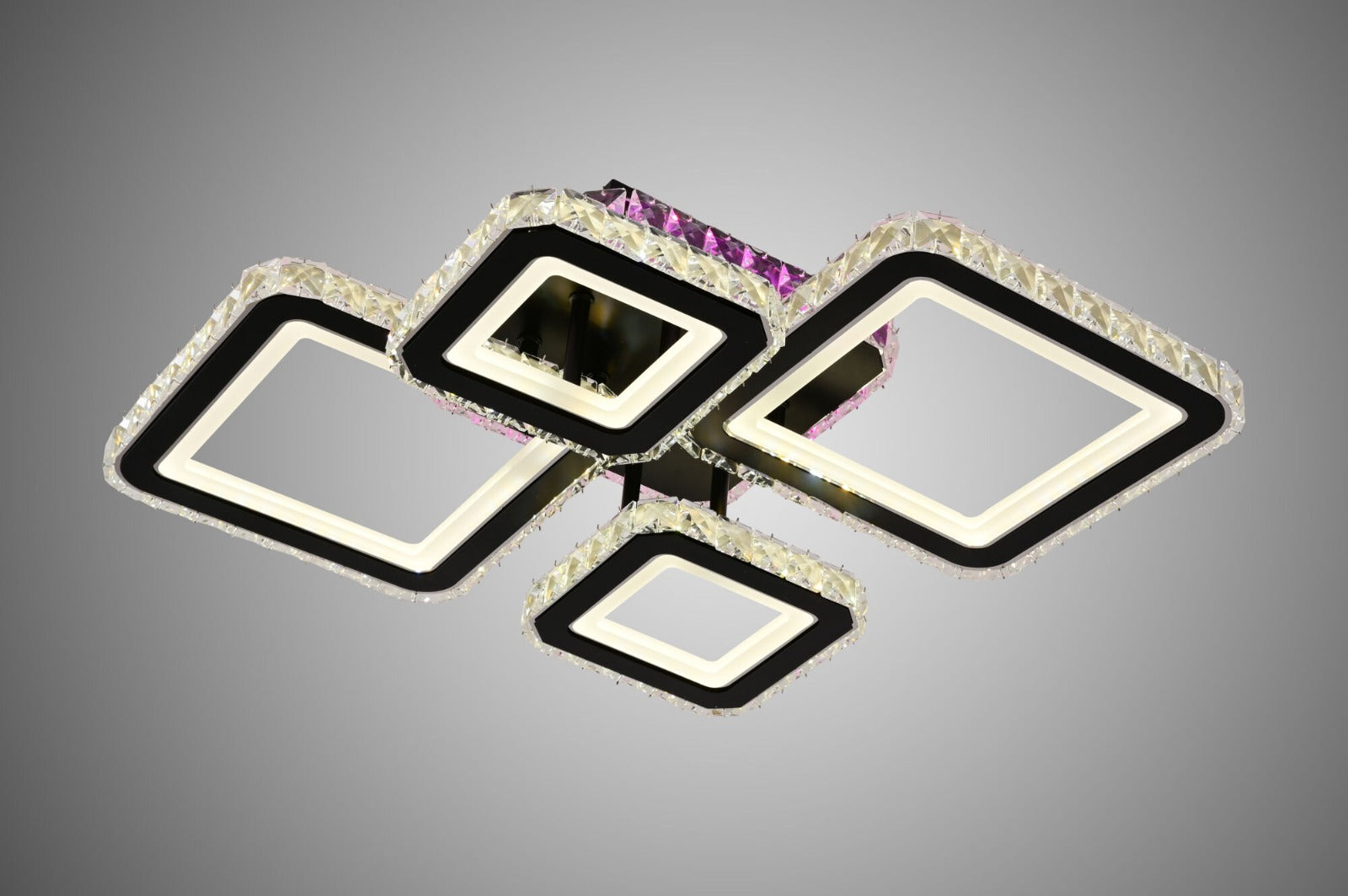 LUSTRĂ LED C9376/2+2 CU TELECOMANDĂ, 162W, LUMINĂ REGLABILĂ 3000K–6500K,40CMX55CM , DESIGN MODERN PENTRU SPAȚII MARI