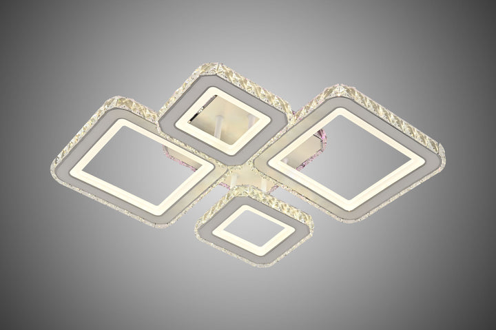 LUSTRĂ LED CU TELECOMANDĂ, 162W, LUMINĂ REGLABILĂ 3000K–6500K,40cmx55cm , DESIGN MODERN PENTRU SPAȚII MARI