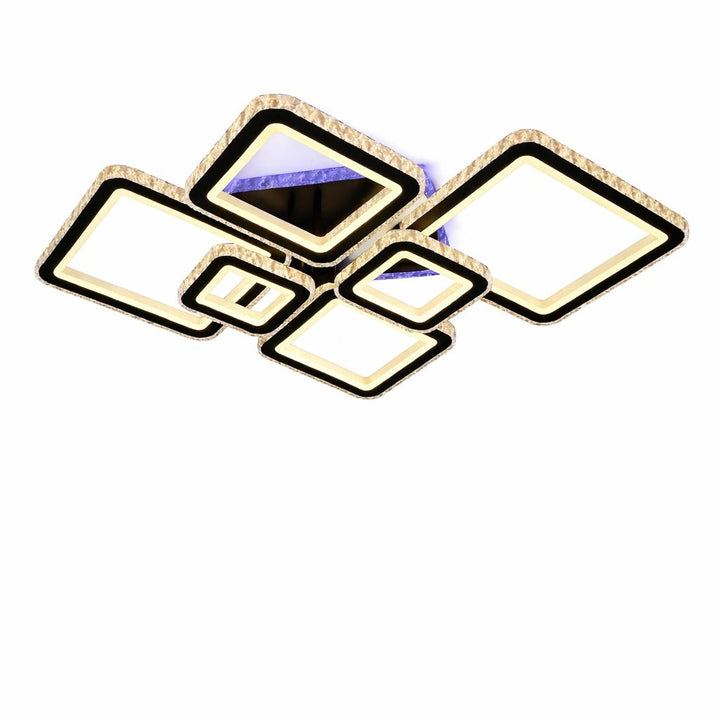 Lustră LED cu telecomandă, 288W, lumină reglabilă 3000K–6500K, 880×610×160 mm, design modern pentru spații mari