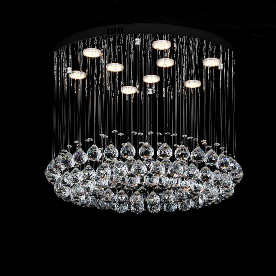 Candelabru LED cu cristale, 600×600×430 mm, 45W, 4000K, 6005-9